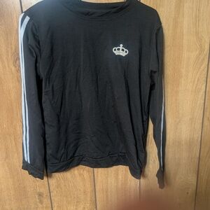 Black Long Sleeve Shirt with Crown Emblem